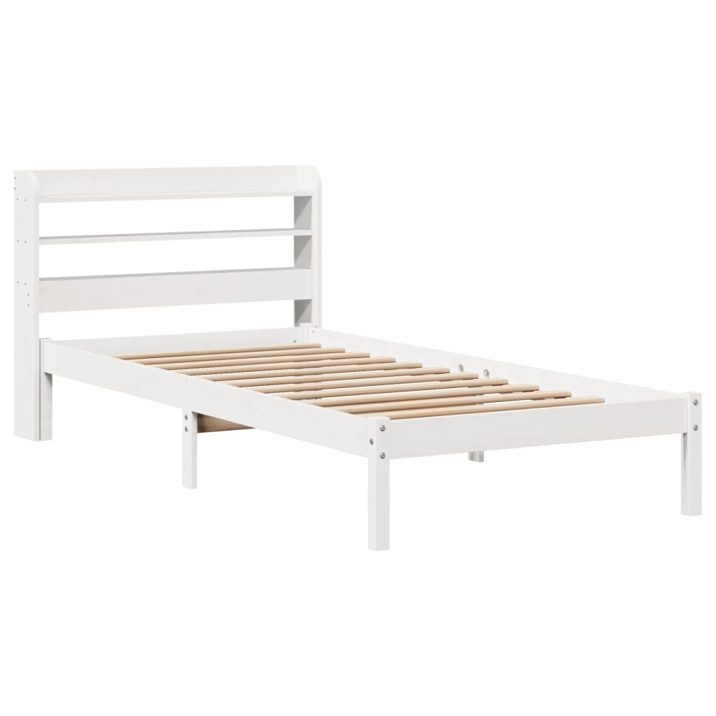 Bed Frame without Mattress White 90x190 cm Single Solid Wood Pine