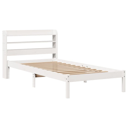 Bed Frame without Mattress White 100x200 cm Solid Wood Pine