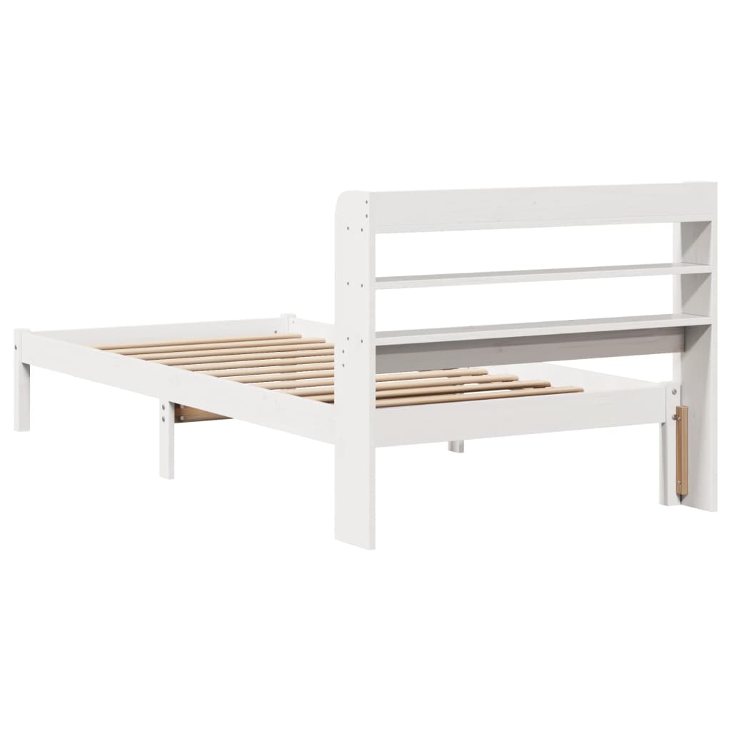 Bed Frame without Mattress White 100x200 cm Solid Wood Pine