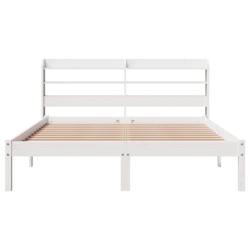 Bed Frame without Mattress White 120x200 cm Solid Wood Pine