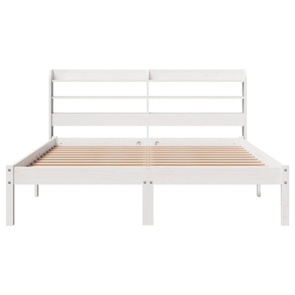 Bed Frame without Mattress White 120x200 cm Solid Wood Pine