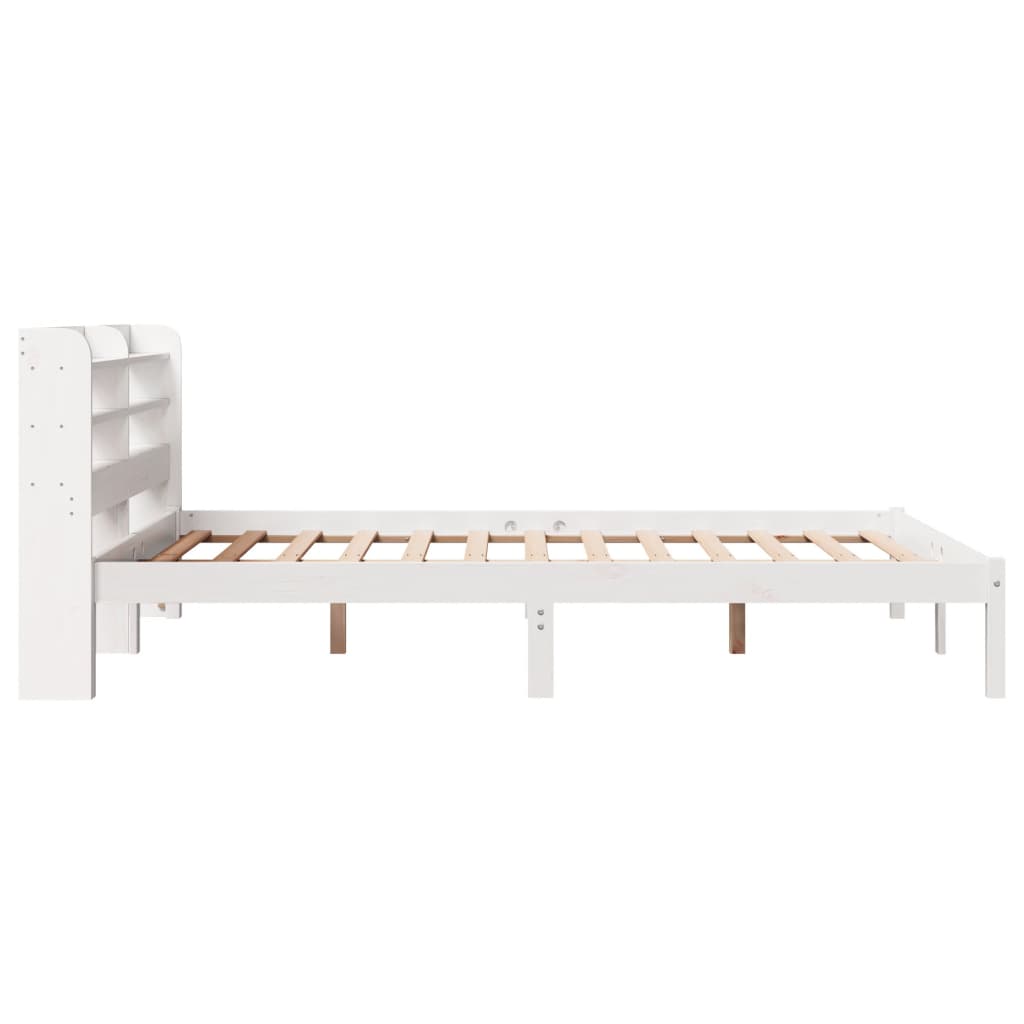 Bed Frame without Mattress White 140x200 cm Solid Wood Pine