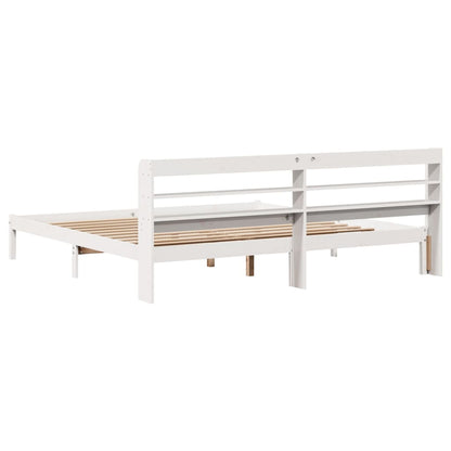 Bed Frame without Mattress White 180x200 cm Super King Solid Wood Pine