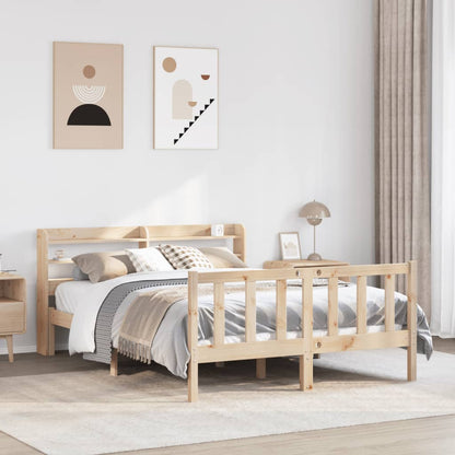 Bed Frame without Mattress 120x190 cm Small Double Solid Wood Pine