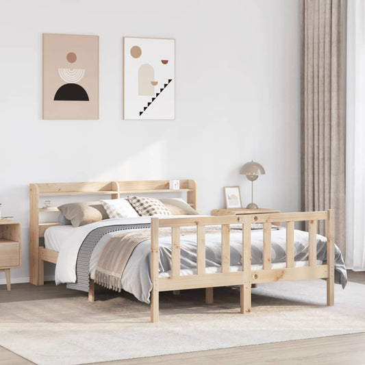 Bed Frame without Mattress 120x190 cm Small Double Solid Wood Pine