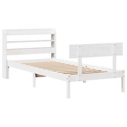 Bed Frame without Mattress White 75x190 cm Small Single Solid Wood Pine