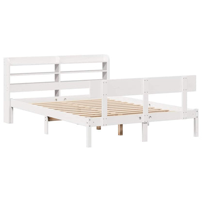 Bed Frame without Mattress White 120x200 cm Solid Wood Pine