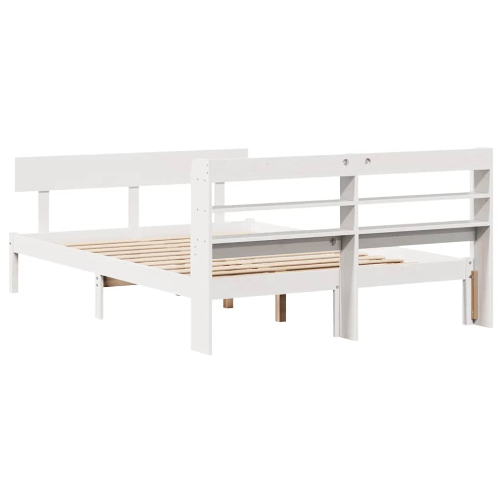 Bed Frame without Mattress White 120x200 cm Solid Wood Pine