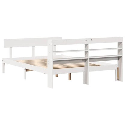 Bed Frame without Mattress White 120x200 cm Solid Wood Pine