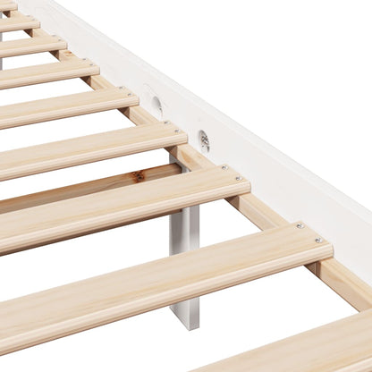 Bed Frame without Mattress White 120x200 cm Solid Wood Pine