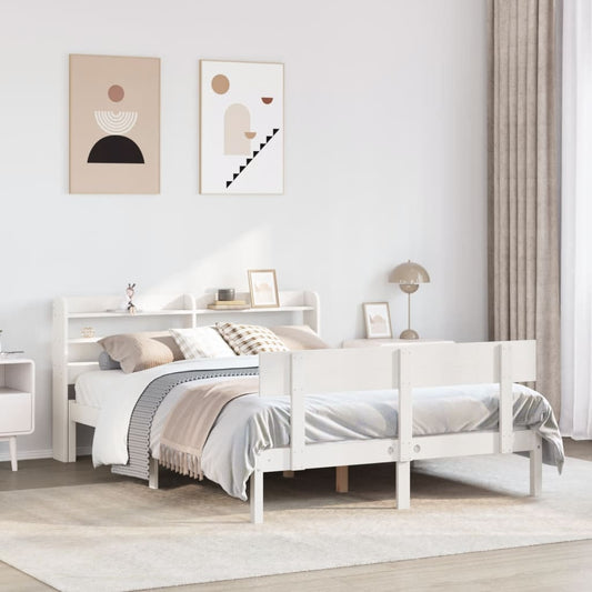 Bed Frame without Mattress White 140x200 cm Solid Wood Pine