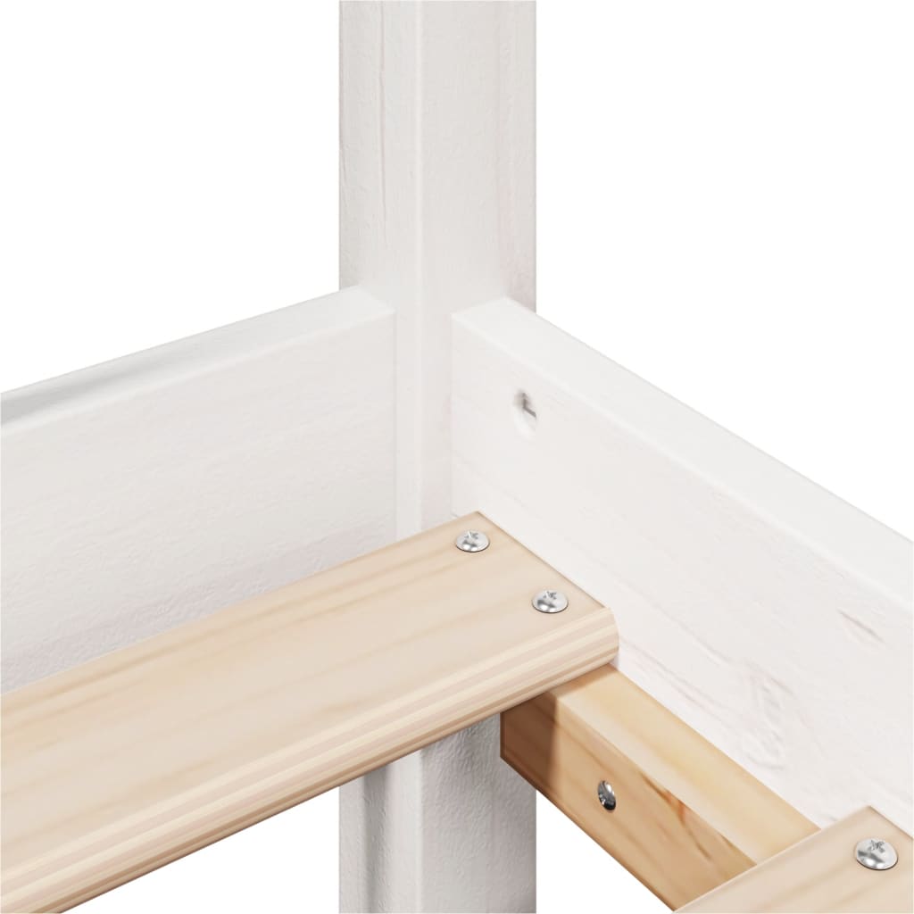 Bed Frame with Headboard without Mattress White 200x200 cm