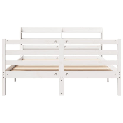 Bed Frame with Headboard without Mattress White 135x190 cm Double