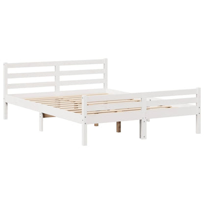 Bed Frame with Headboard without Mattress White 135x190 cm Double