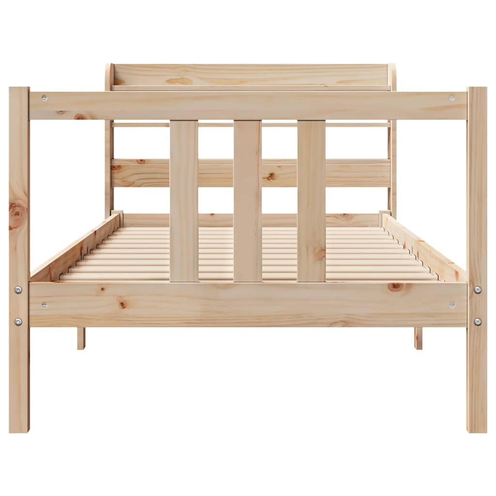 Bed Frame with Headboard without Mattress 75x190 cm Small Single