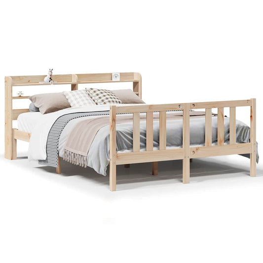 Bed Frame with Headboard without Mattress 135x190 cm Double