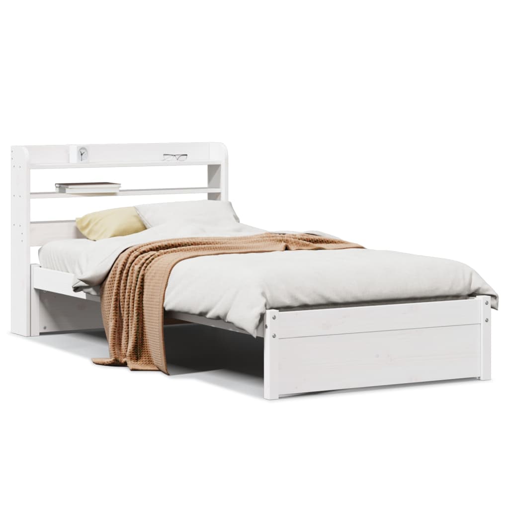 Bed Frame | White | Solid Pine Wood | Small Single | Bed Frame