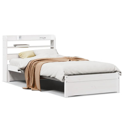 Bed Frame | White | Solid Pine Wood | Small Single | Bed Frame