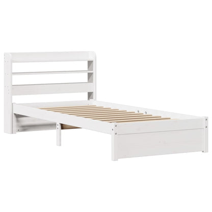 Bed Frame | White | Solid Pine Wood | Small Single | Bed Frame