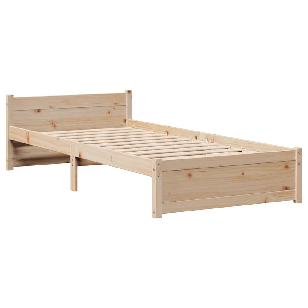 Bed Frame with Headboard without Mattress 75x190 cm Small Single