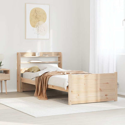 Bed Frame with Headboard without Mattress 75x190 cm Small Single
