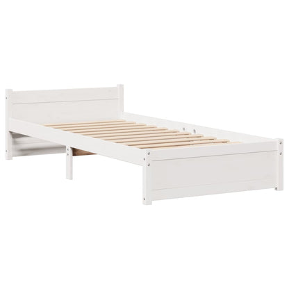 Bed Frame with Headboard without Mattress White 90x190 cm Single