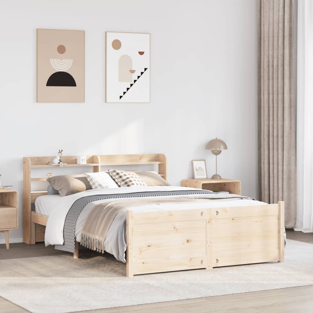 Bed Frame with Headboard without Mattress 135x190 cm Double