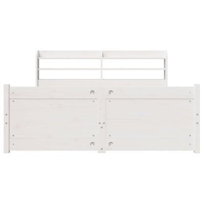 Bed Frame with Headboard without Mattress White 140x190 cm