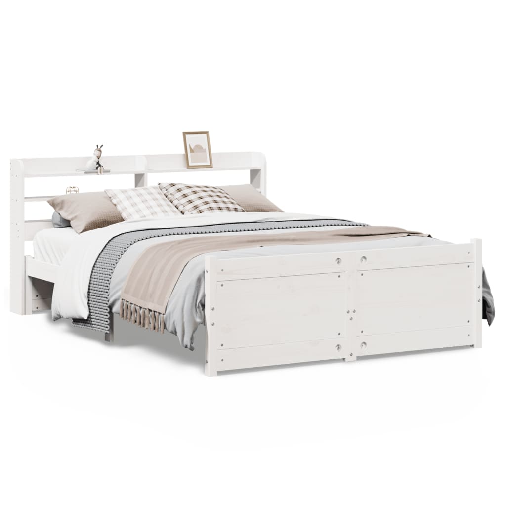 Bed Frame | White | Solid pine wood | Double | Double Bed Frame