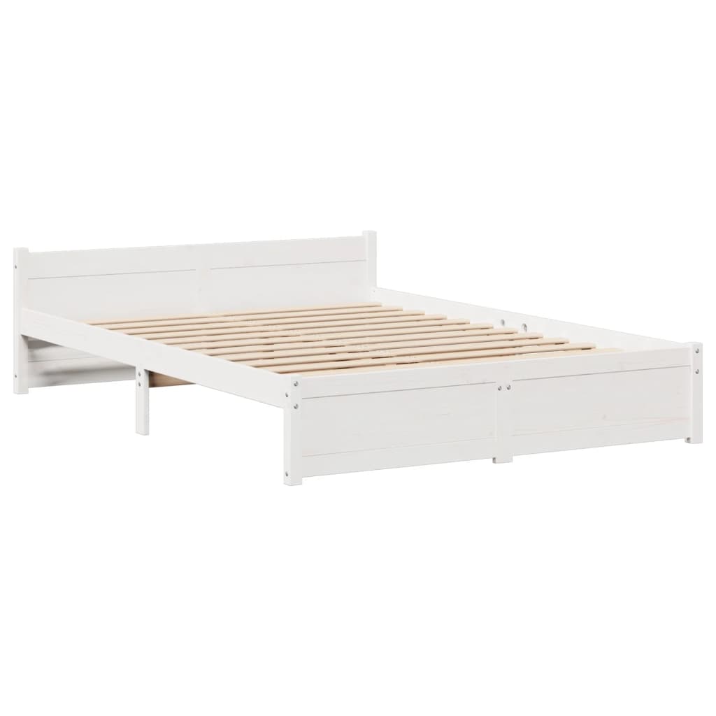 Bed Frame | White | Solid pine wood | Double | Double Bed Frame