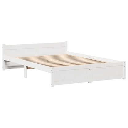 Bed Frame | White | Solid pine wood | Double | Double Bed Frame