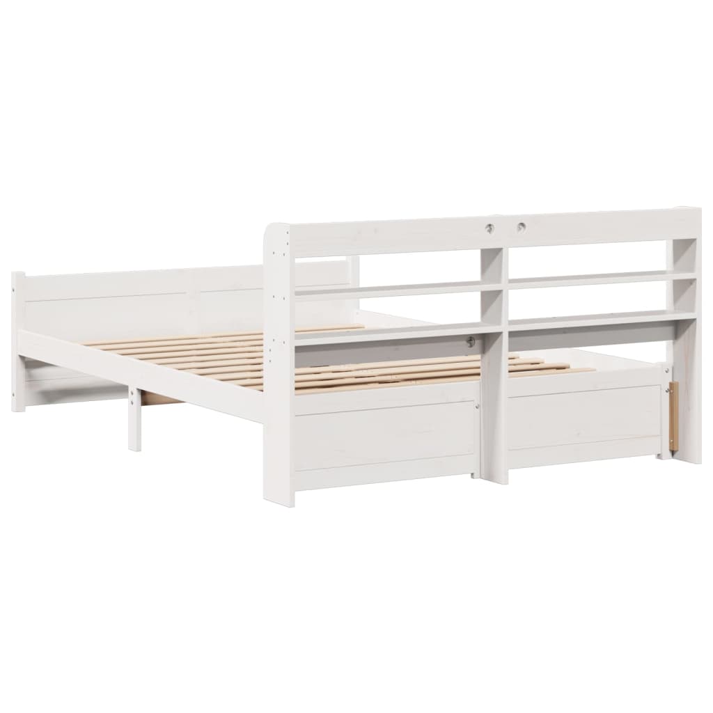 Bed Frame with Headboard without Mattress White 140x200 cm