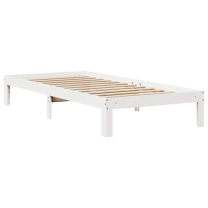 Bed Frame with Headboard without Mattress White 75x190 cm Small Single