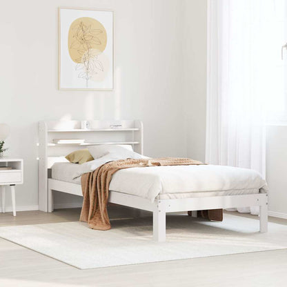 Bed Frame with Headboard without Mattress White 90x200 cm