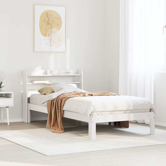 Bed Frame with Headboard without Mattress White 90x200 cm