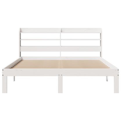 Bed Frame with Headboard without Mattress White 140x200 cm