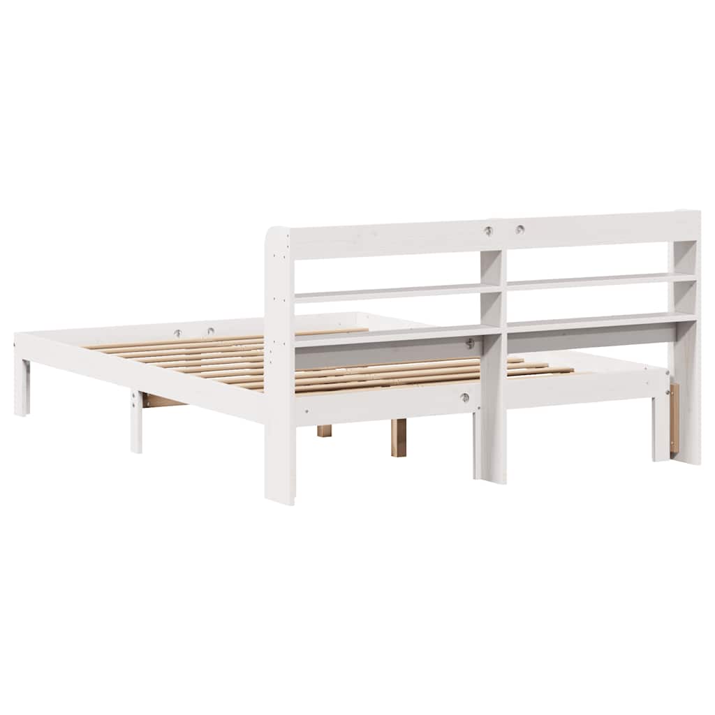 Bed Frame with Headboard without Mattress White 150x200 cm King Size