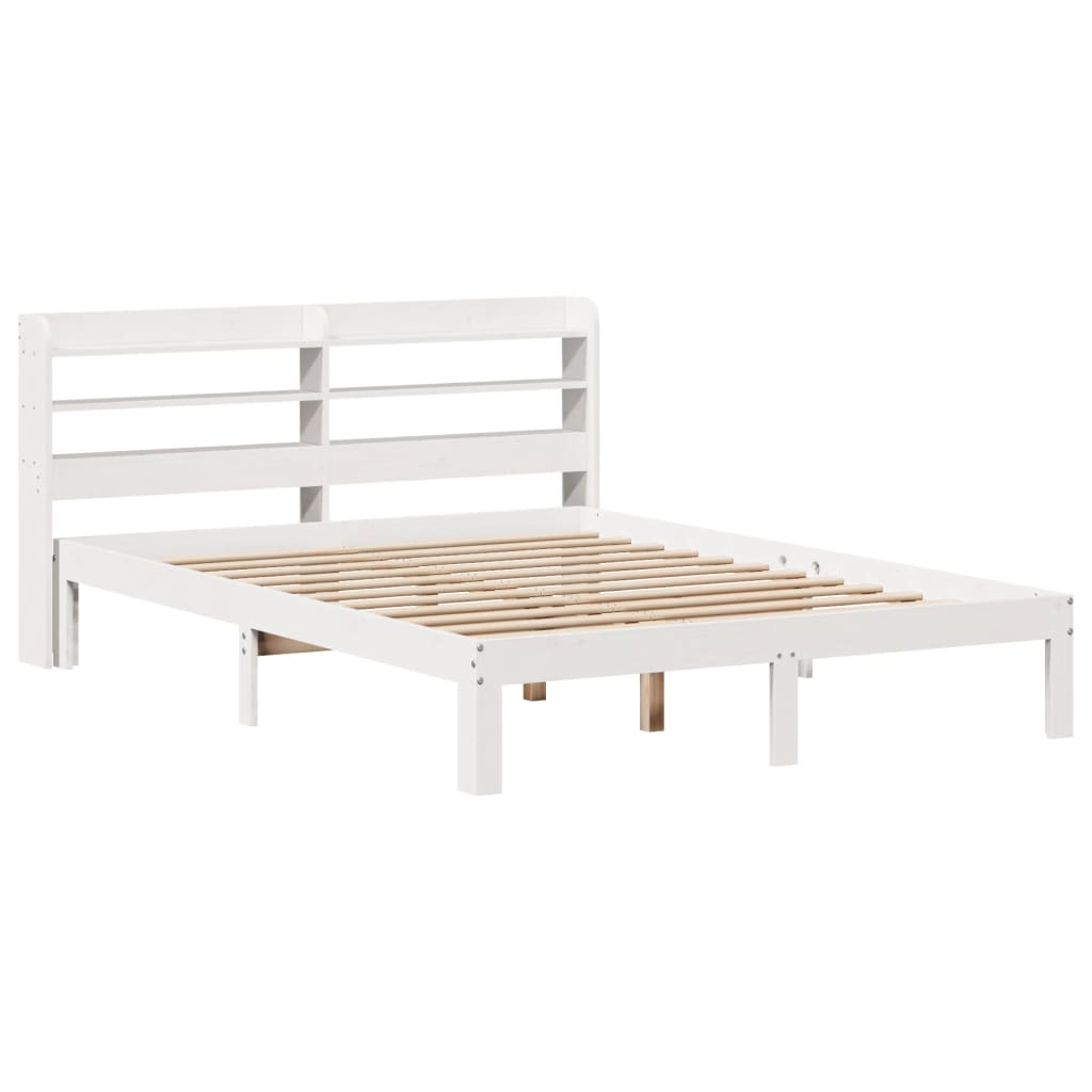 Bed Frame with Headboard without Mattress White 160x200 cm
