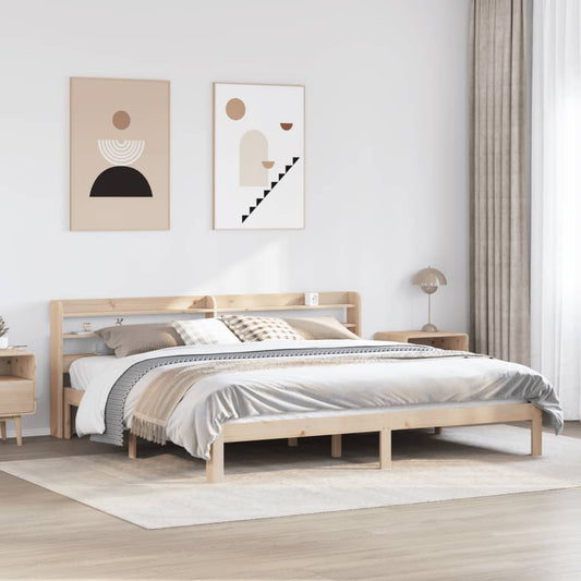 Bed Frame with Headboard without Mattress 200x200 cm
