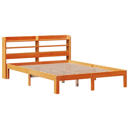 Bed Frame without Mattress Wax Brown 120x190 cm Small Double Solid Wood Pine