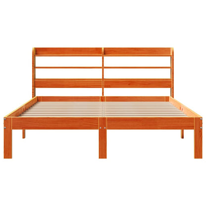 Bed Frame without Mattress Wax Brown 140x190 cm Solid Wood Pine