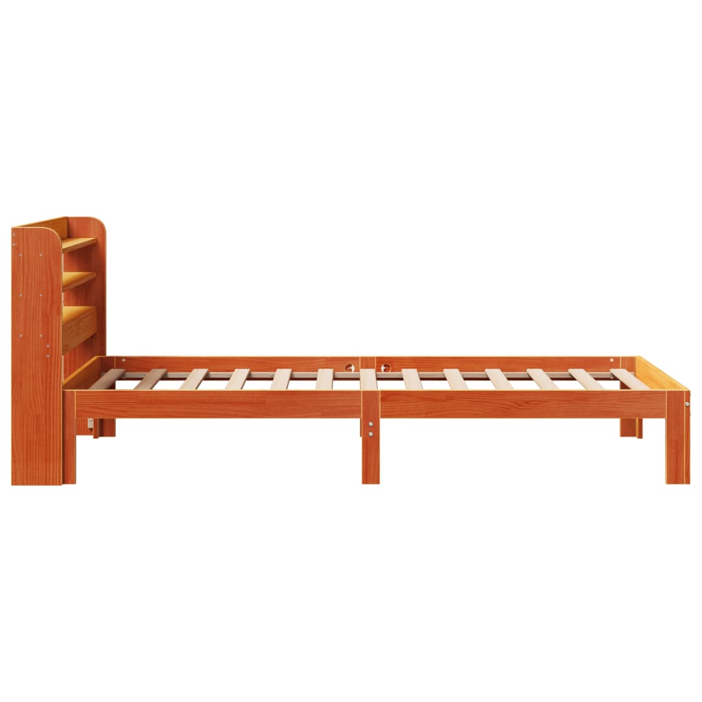 Bed Frame without Mattress Wax Brown 100x200 cm Solid Wood Pine