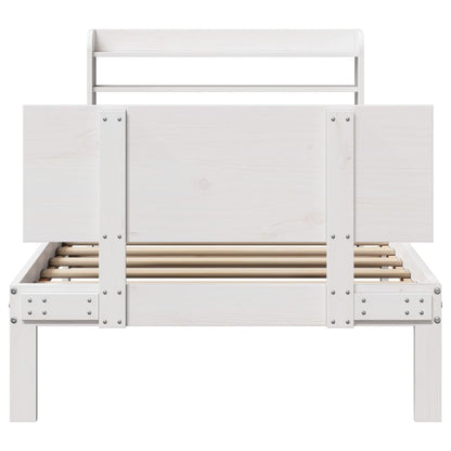 Bed Frame with Headboard without Mattress White 90x200 cm