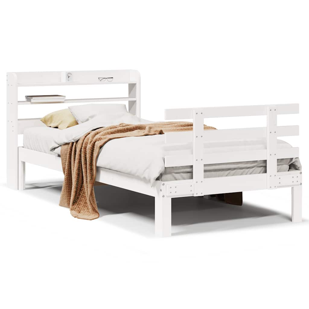Bed Frame | White | Solid pine wood, Plywood | Small Single | Modern