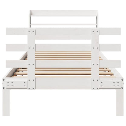 Bed Frame | White | Solid pine wood, Plywood | Small Single | Modern