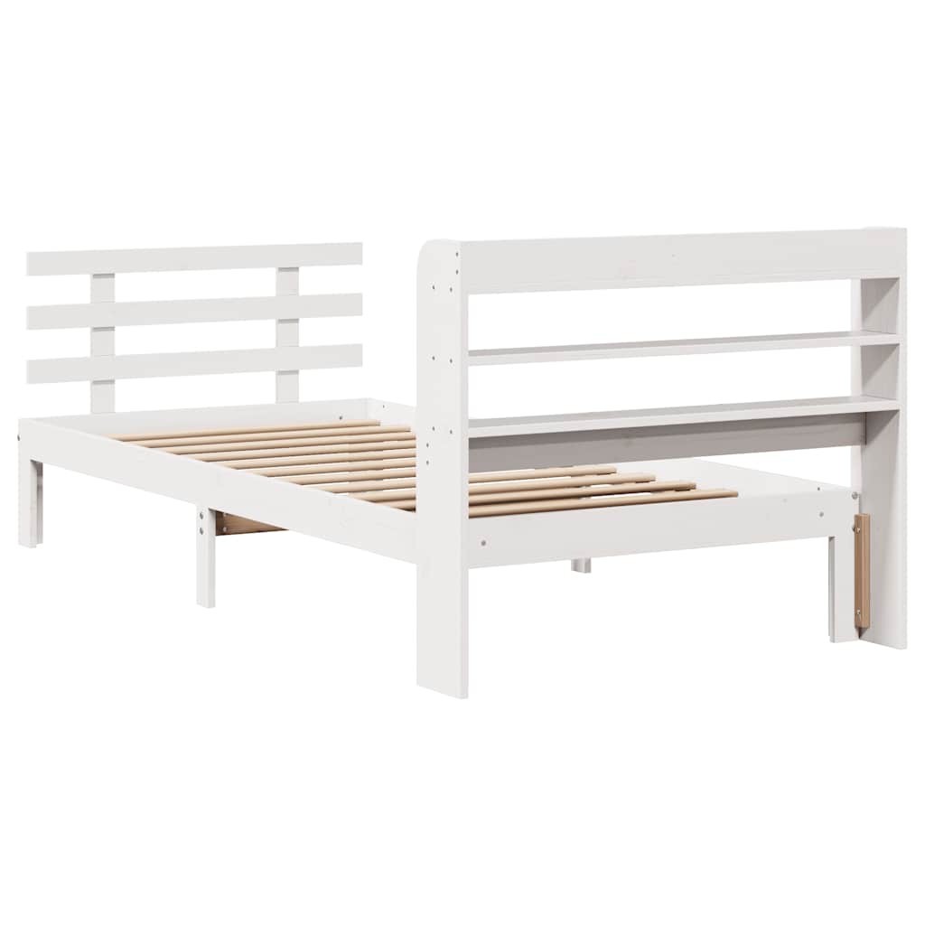 Bed Frame | White | Solid pine wood, Plywood | Small Single | Modern