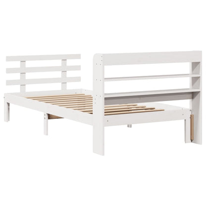 Bed Frame with Headboard without Mattress White 90x190 cm Single
