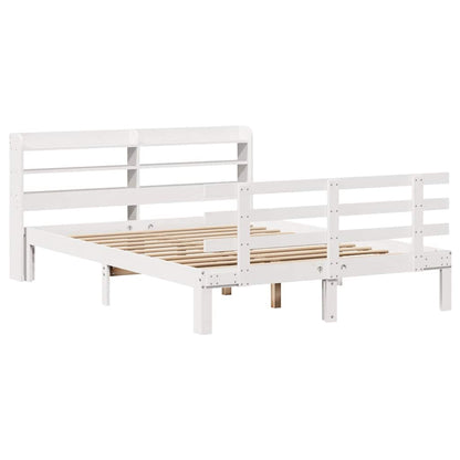 Bed Frame with Headboard without Mattress White 120x190 cm Small Double