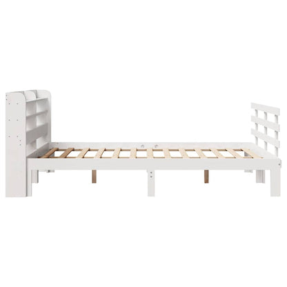 Bed Frame with Headboard without Mattress White 120x190 cm Small Double