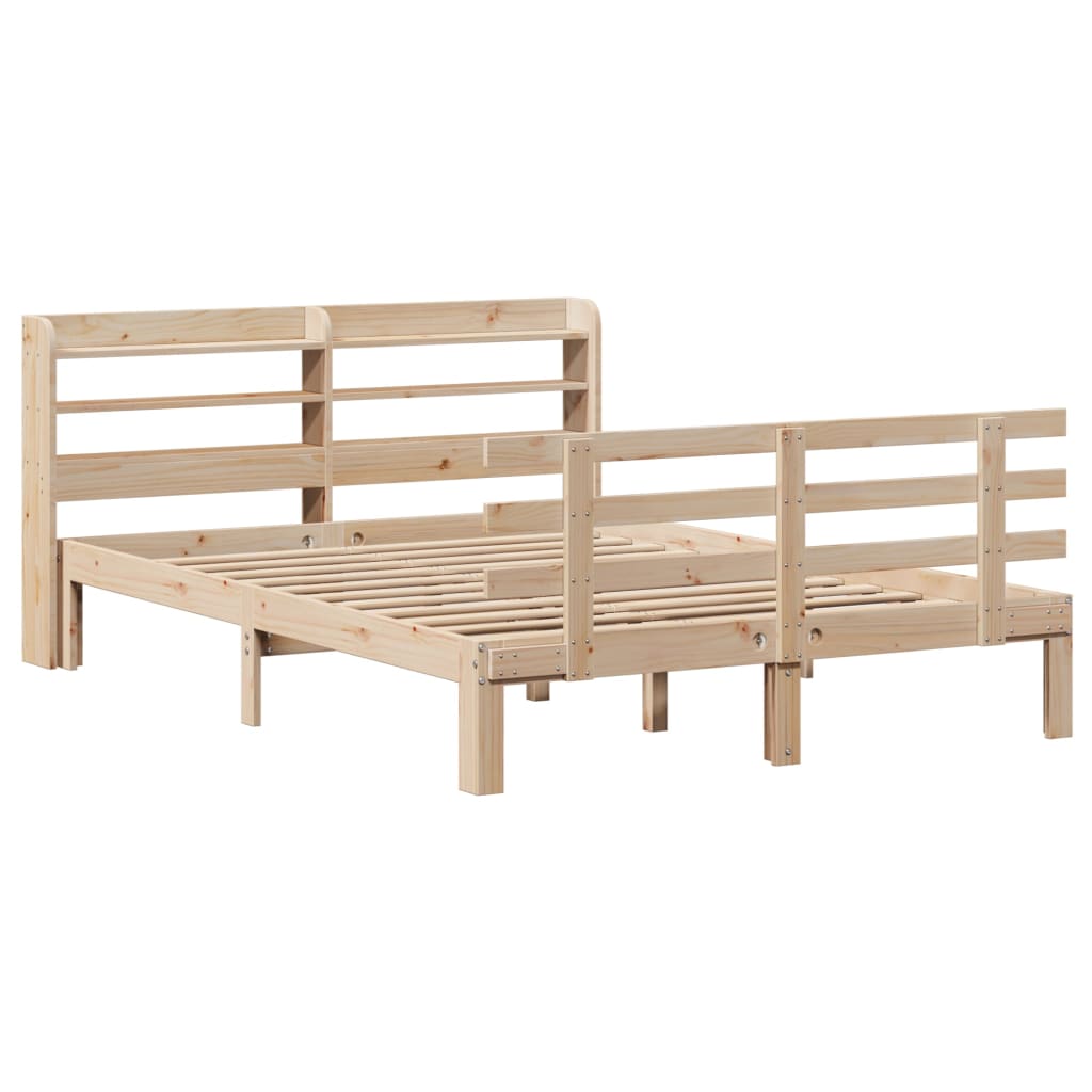 Bed Frame | Natural Pine | Solid Pine Wood, Plywood | Double | Bed Frame